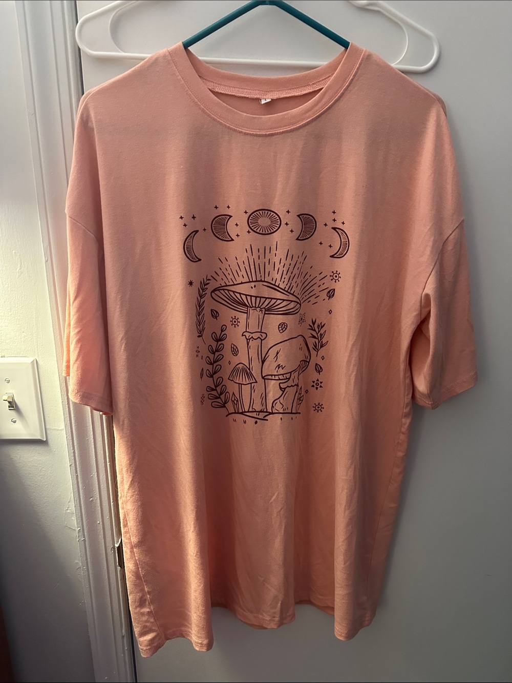 Peach Graphic Mushroom Tee